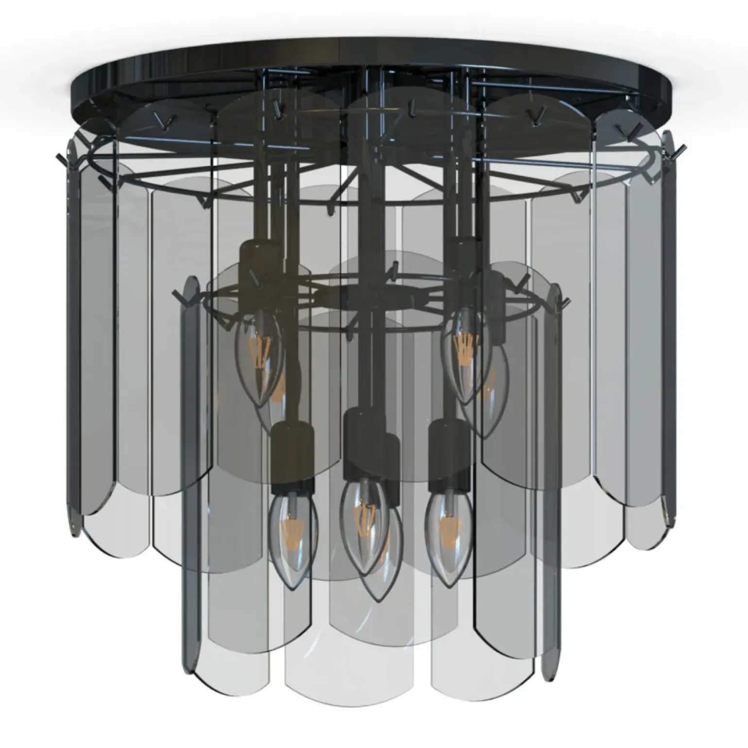 Clearance Stylowa lampa sufitowa, czarna plafoniera MX3523-8M-EBCN NIRA | Kaja Żyrandole Nowoczesne