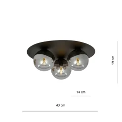 Best Sale Stylowa lampa sufitowa do loftowej sypialni 1128/3 SOLAR | Kaja Żyrandole Nowoczesne