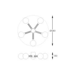 Hot Stylowa lampa sufitowa w złotym kolorze C0583-05C-2GHF MIDA | Kaja Żyrandole Nowoczesne