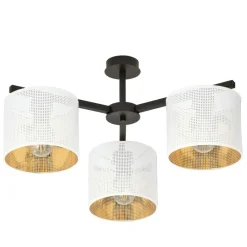 Cheap Stylowa lampa sufitowa z biało-złotymi abażurami 1145/3 JORDAN | Kaja Żyrandole Nowoczesne
