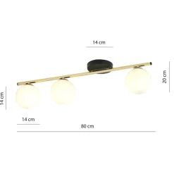 Clearance Stylowa lampa sufitowa z trzema białymi kulami 1252/3 z serii MONZA Żyrandole Nowoczesne