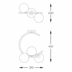 Fashion Stylowa lampa sufitowa z kloszami C0454-03Q-F7AA MOLECULE | Kaja Żyrandole Nowoczesne