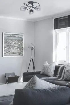 Flash Sale Stylowa lampa sufitowa z grafitowymi kloszami K-5116 z serii RUBI Żyrandole Nowoczesne