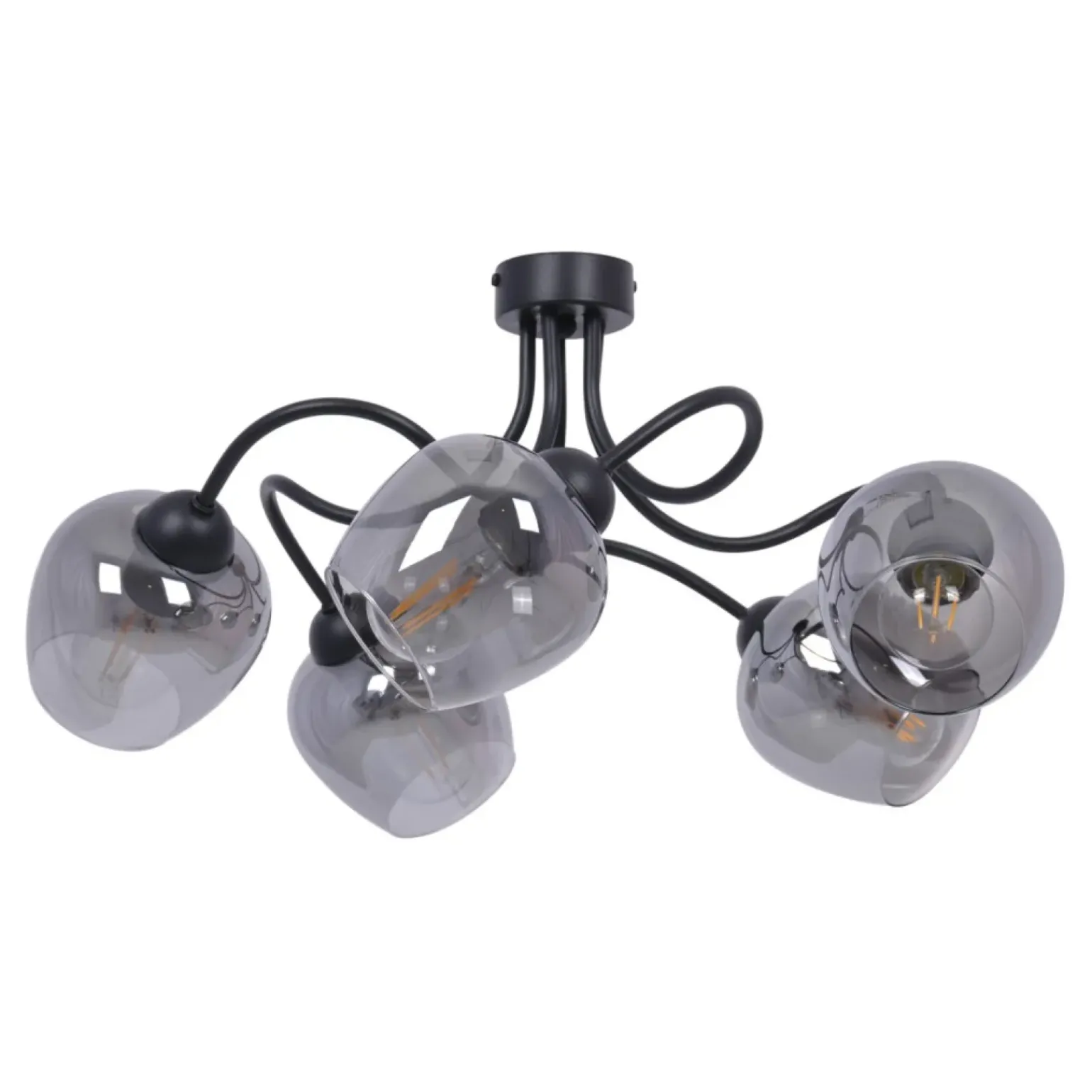 New Stylowa lampa sufitowa z pięcioma kloszami K-5196 z serii SARA | Kaja Żyrandole Nowoczesne