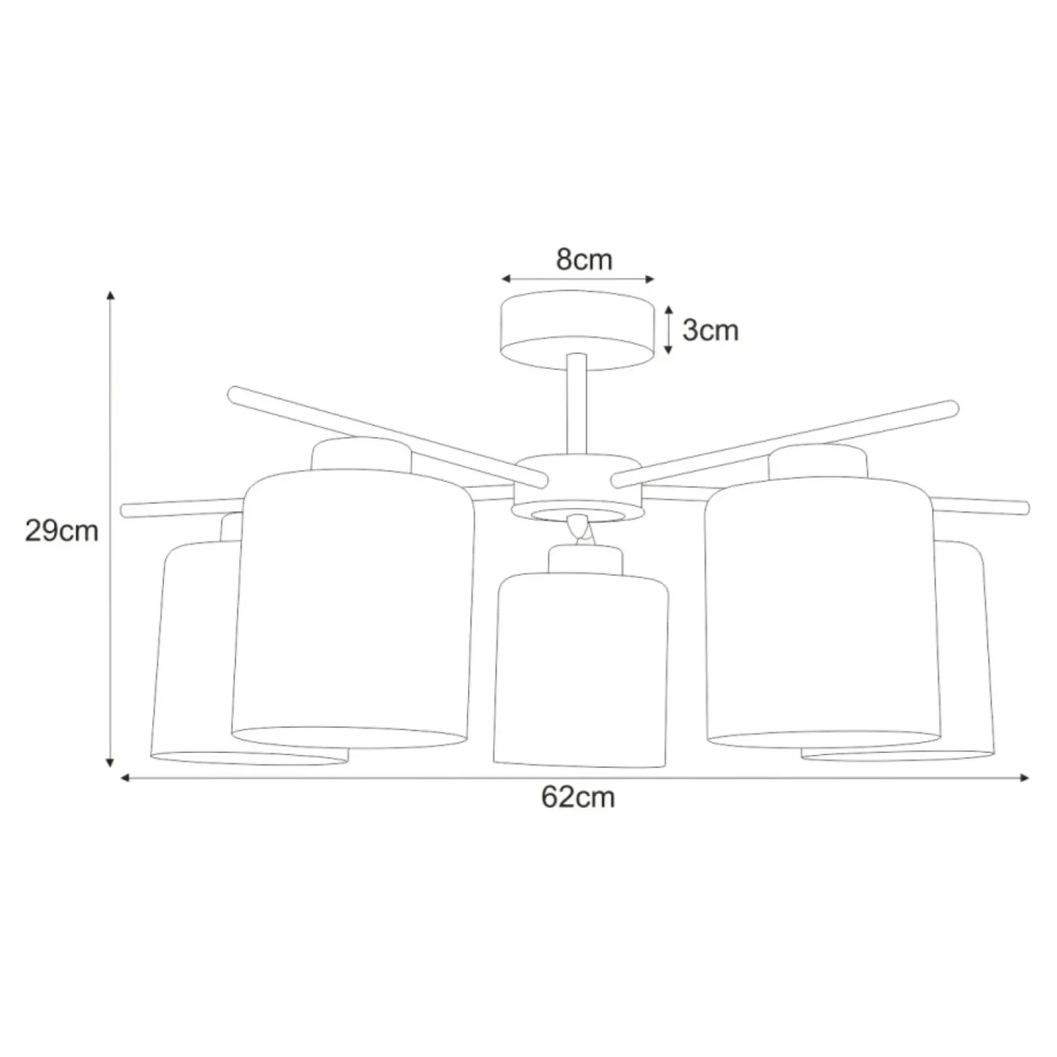 Online Stylowa lampa sufitowa z pięcioma kloszami K-5522 z serii AURELIA Żyrandole Nowoczesne