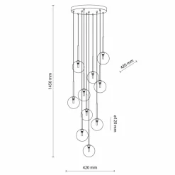 Store Stylowa lampa wisząca, 10 kulistych kloszy TK 5944 NILOS | Kaja Żyrandole Nowoczesne