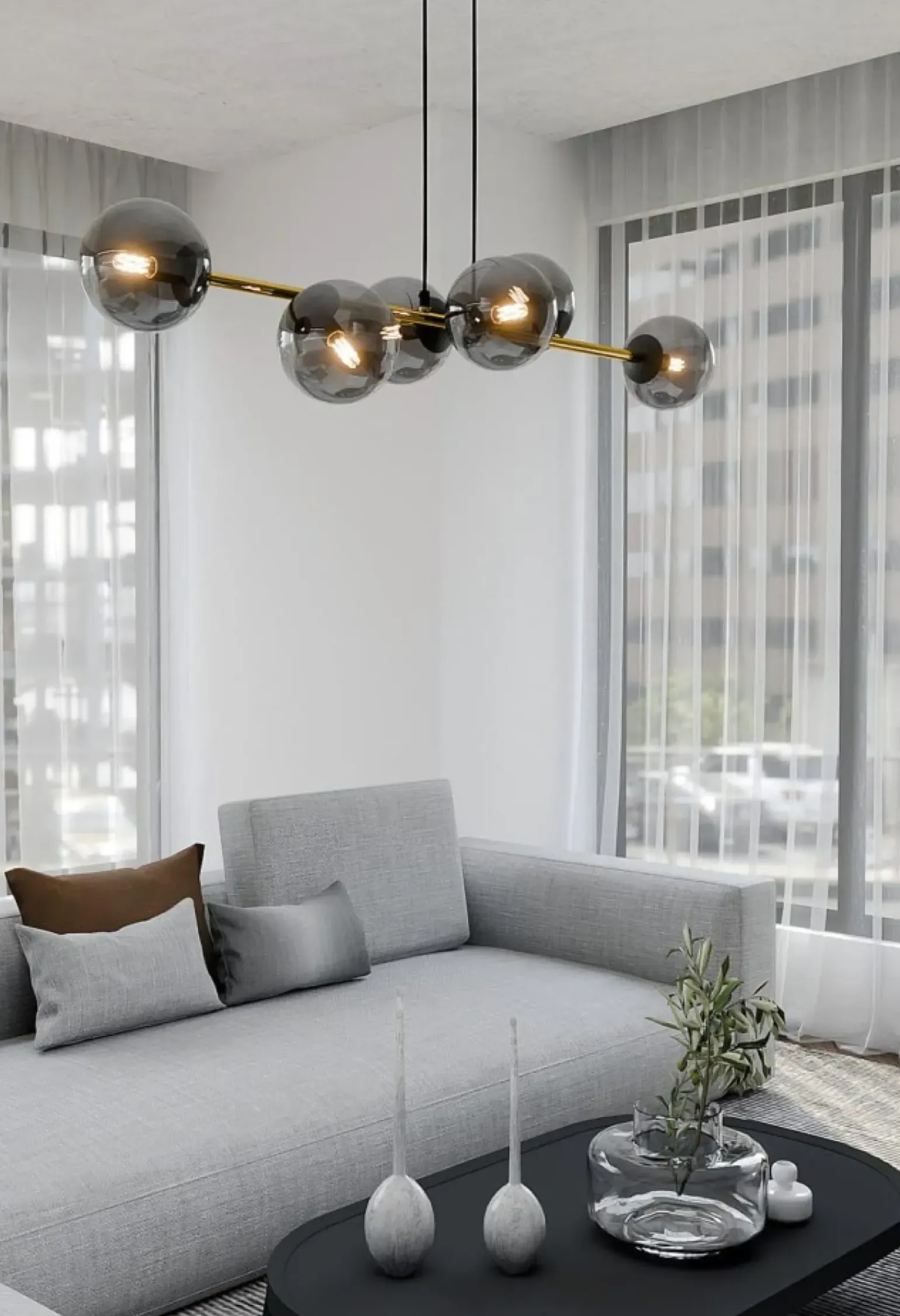 Store Stylowa lampa wisząca do jadalni, nad stół 1237/6 z serii GRAVITY Żyrandole Nowoczesne