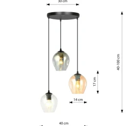 New Stylowa lampa wisząca do kuchni 682/3PREM ISTAR PREMIUM | Kaja Żyrandole Nowoczesne