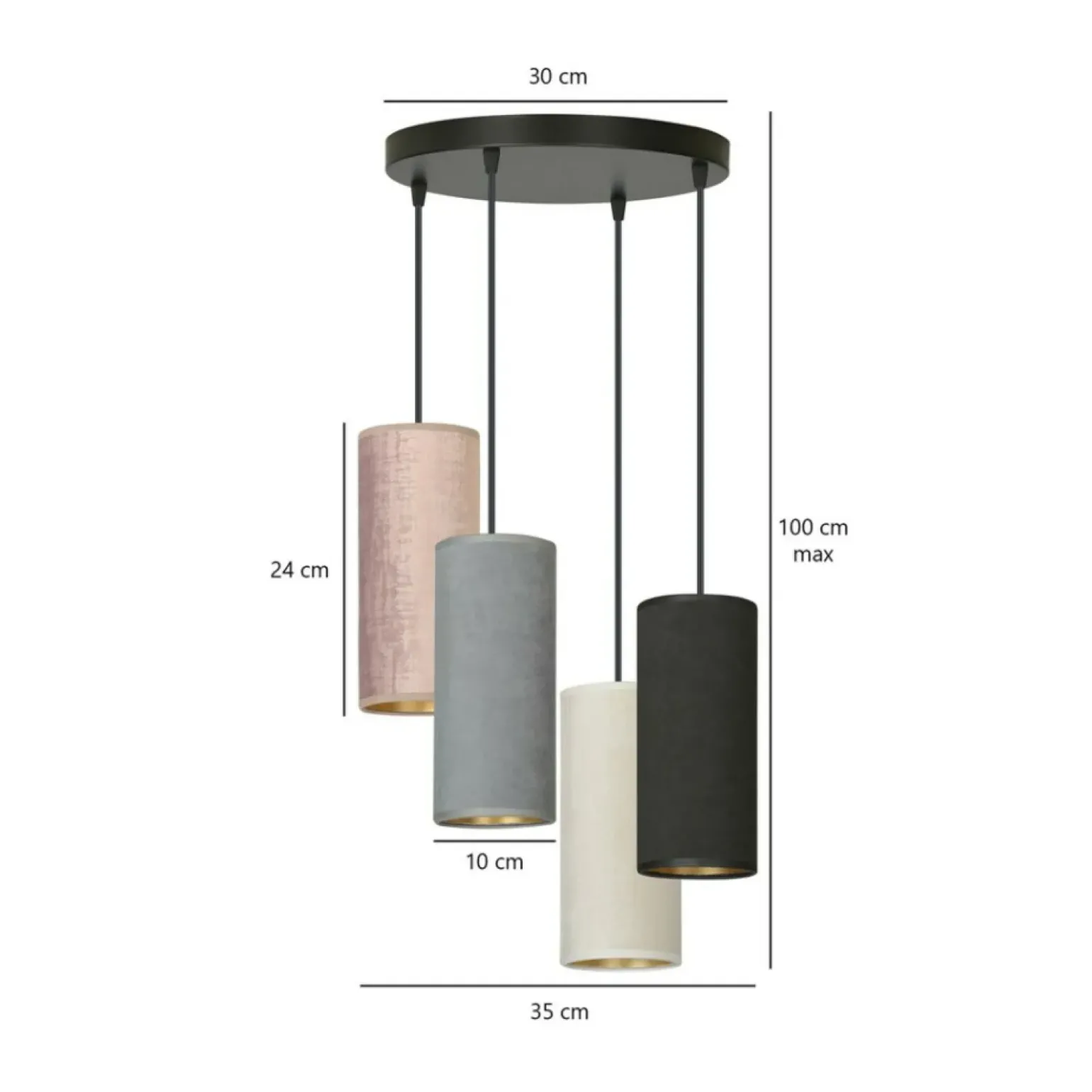 Flash Sale Stylowa lampa wisząca do salonu 1068/4PREM BENTE PREMIUM | Kaja Żyrandole Nowoczesne