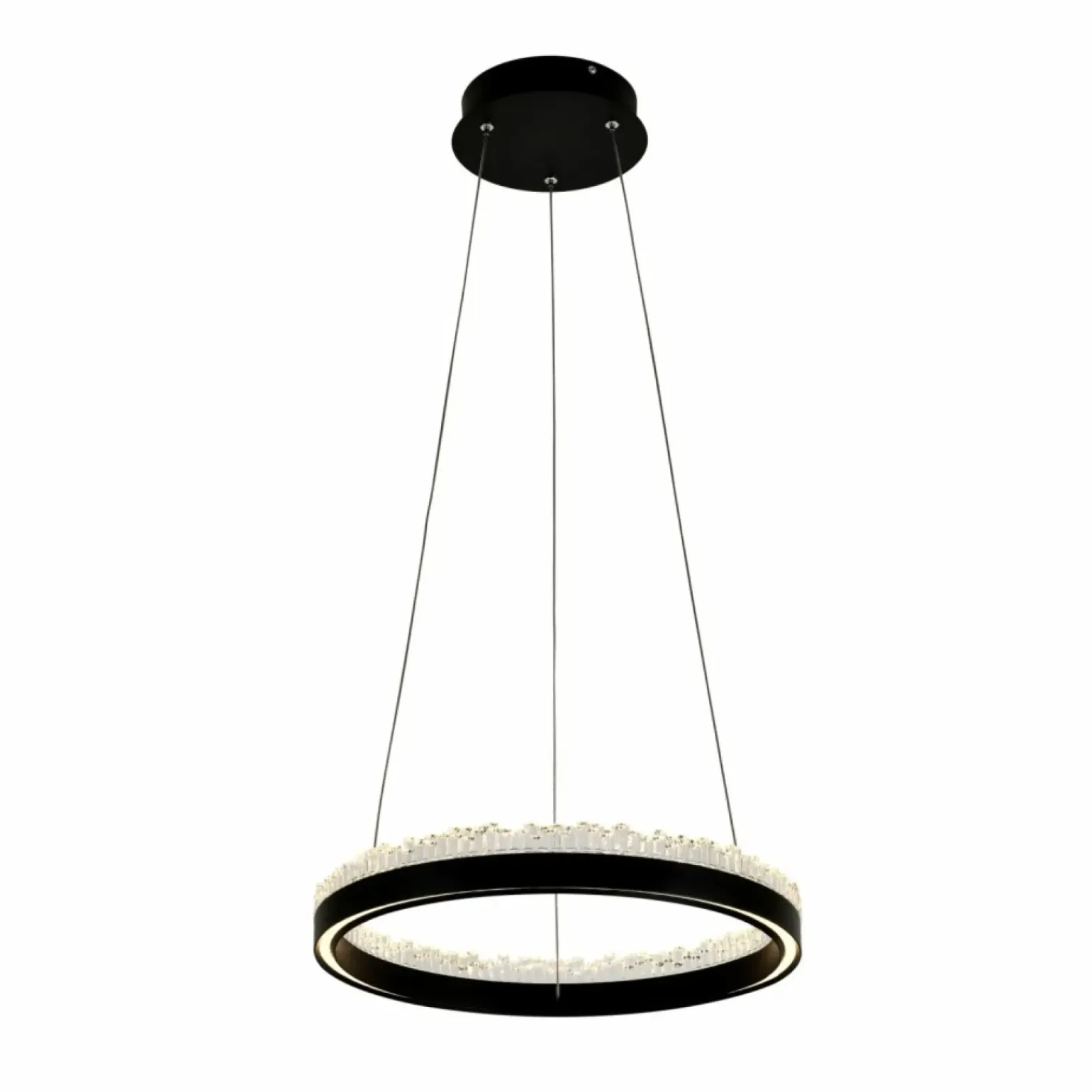 New Stylowa lampa wisząca LED z kryształkami PD2304400R-MB REGI | Kaja Żyrandole Nowoczesne