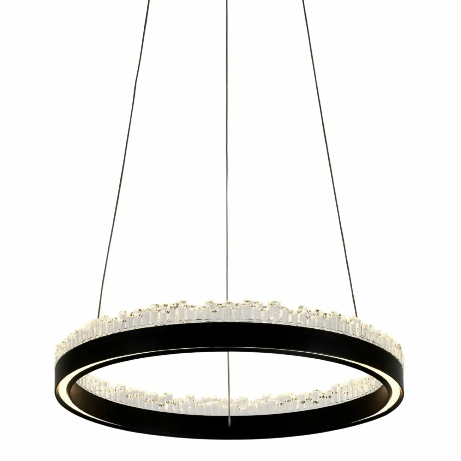 New Stylowa lampa wisząca LED z kryształkami PD2304400R-MB REGI | Kaja Żyrandole Nowoczesne