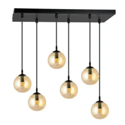 Best Stylowa lampa wisząca na listwie w kolorze miodu 713/6 | Kaja Żyrandole Nowoczesne