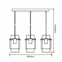 Best Sale Stylowa lampa wisząca na listwie, nad stół LP-707/3L z serii SAVONA Żyrandole Nowoczesne