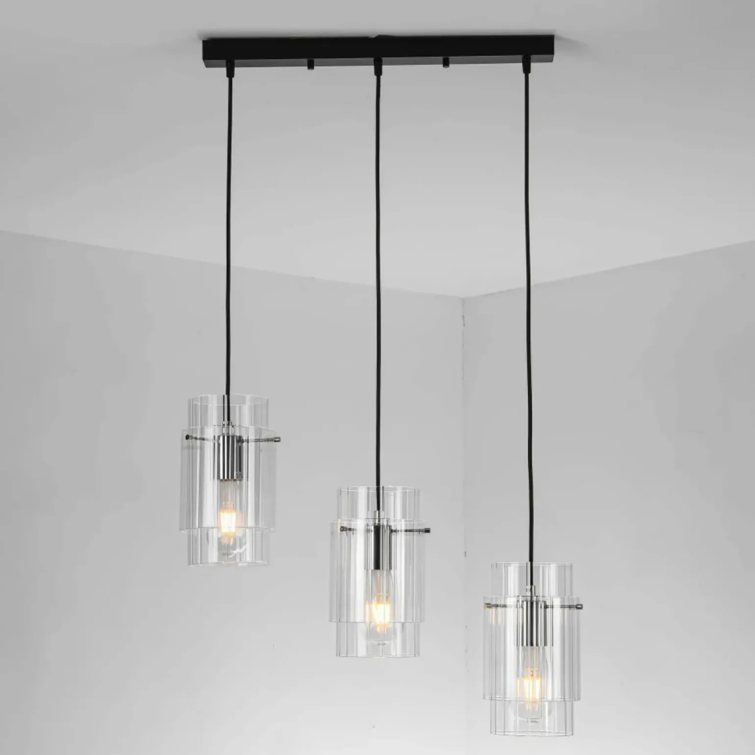 Best Sale Stylowa lampa wisząca na listwie, nad stół LP-707/3L z serii SAVONA Żyrandole Nowoczesne