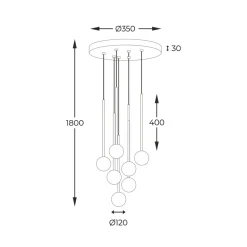 Best Sale Stylowa lampa wisząca z białymi kloszami, do salonu 5642 z serii ALI Żyrandole Nowoczesne