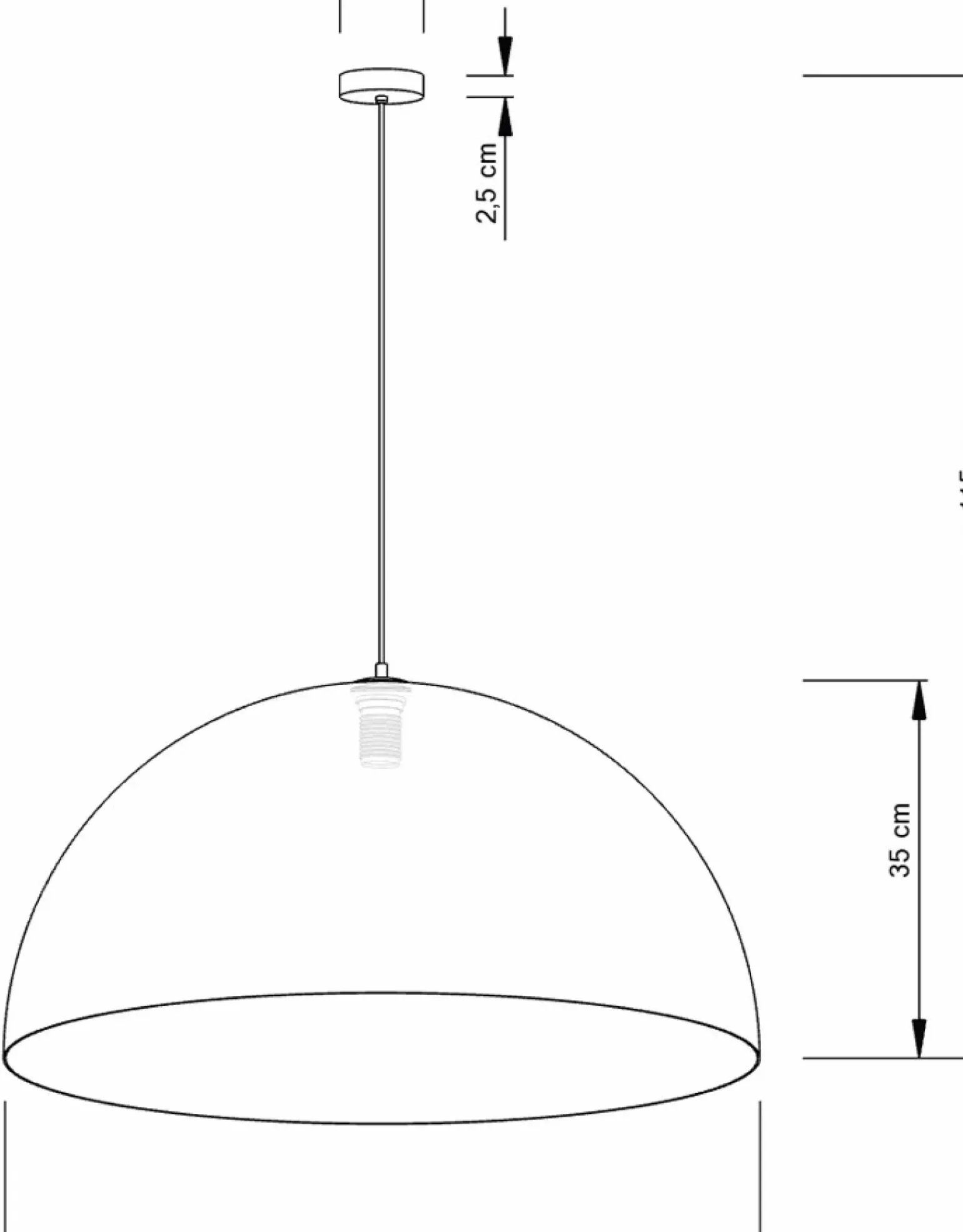 Store Stylowa lampa wisząca z dużym kloszem SIG 30133 z serii SFERA 70 B/ZŁ Żyrandole Nowoczesne