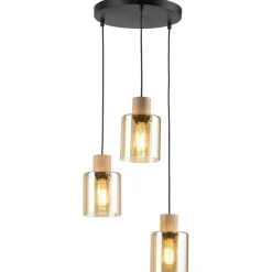 Outlet Stylowa lampa wisząca z elementami drewna TK 5749 z serii ORSON | Kaja Żyrandole Nowoczesne