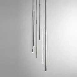 Store Stylowa lampa wisząca ze srebrnymi tubami SIG 40734 SOPEL LUX | Kaja Żyrandole Nowoczesne