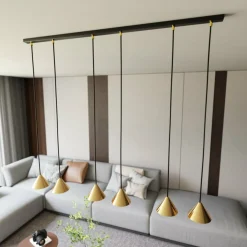 Cheap Stylowa lampa wisząca ze złotymi stożkami 1329/6 ELIT | Kaja Żyrandole Nowoczesne