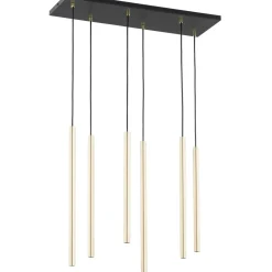 Clearance Stylowa lampa wisząca ze złotymi tubami 1332/6 SELTER | Kaja Żyrandole Nowoczesne