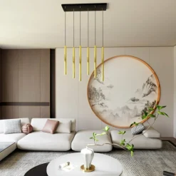 Clearance Stylowa lampa wisząca ze złotymi tubami 1332/6 SELTER | Kaja Żyrandole Nowoczesne