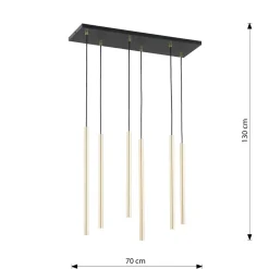 Clearance Stylowa lampa wisząca ze złotymi tubami 1332/6 SELTER | Kaja Żyrandole Nowoczesne