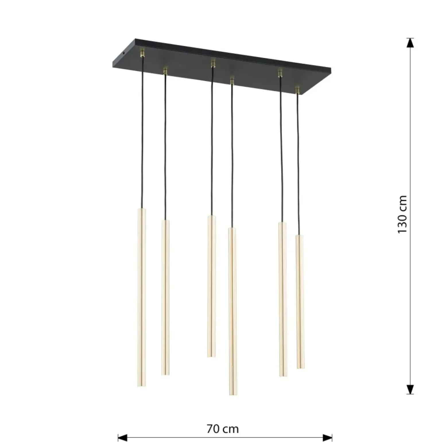 Clearance Stylowa lampa wisząca ze złotymi tubami 1332/6 SELTER | Kaja Żyrandole Nowoczesne