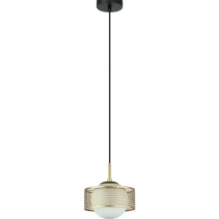 Store Stylowa lampa wisząca ze zdobieniem ⌀20cm PND-55456-1M-GD - LOMICA Żyrandole Nowoczesne