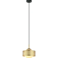 Store Stylowa lampa wisząca ze zdobieniem ⌀20cm PND-55456-1M-GD - LOMICA Żyrandole Nowoczesne