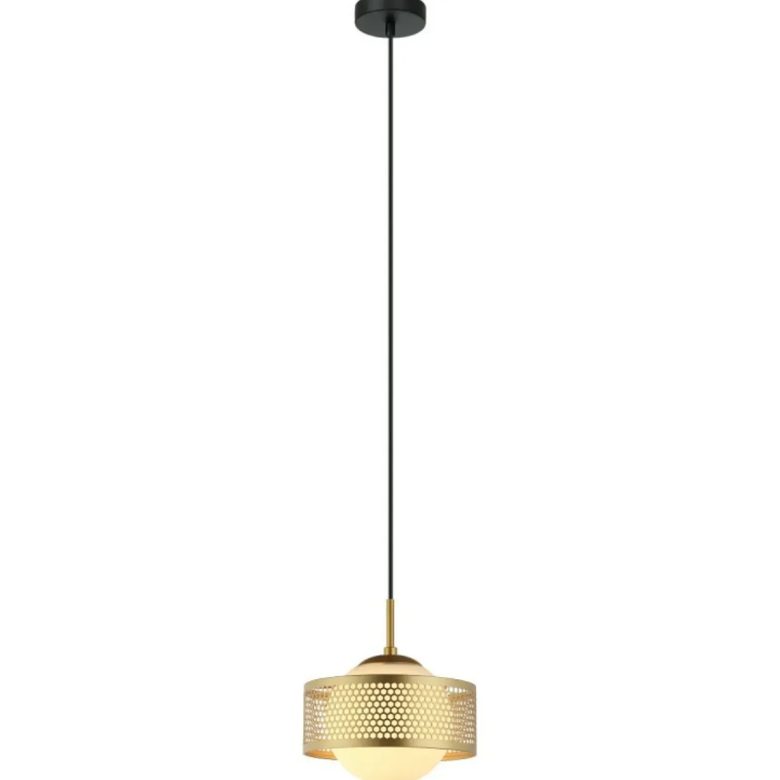 Store Stylowa lampa wisząca ze zdobieniem ⌀20cm PND-55456-1M-GD - LOMICA Żyrandole Nowoczesne