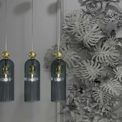 Online Stylowa lampa z dymionym kloszem LP-939/1P SMOKED z serii PIEGA | Kaja Żyrandole Nowoczesne