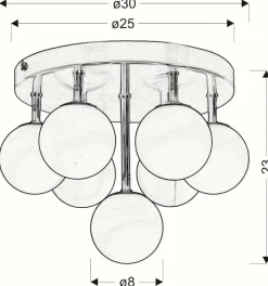 Sklep Kaja Stylowa lampa z mlecznymi kloszami 97-89314 ETIUDA | Kaja Oświetlenie