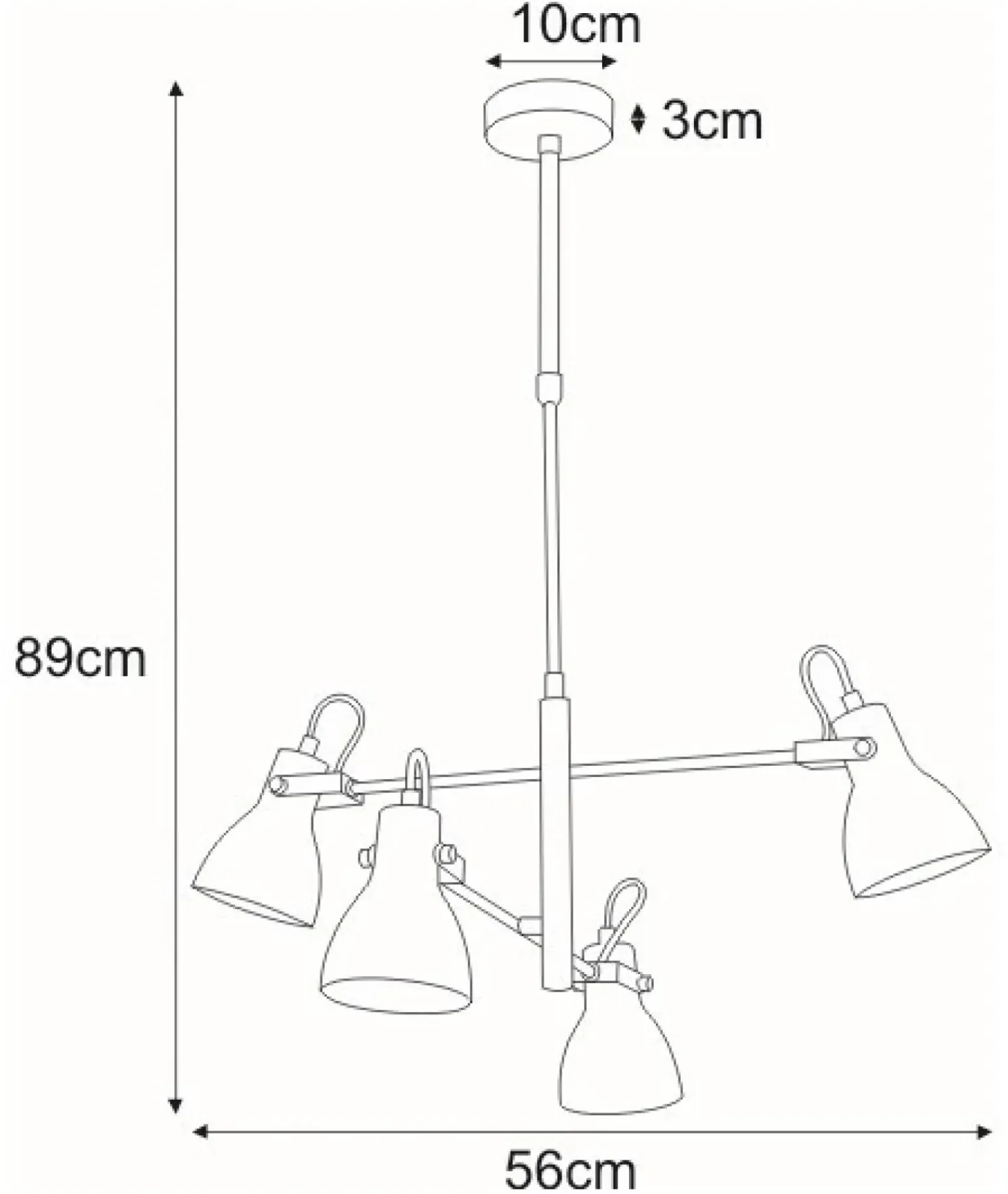 Store Stylowa lampa z ruchomymi reflektorami K-8107 KANTI | Kaja Oświetlenie Żyrandole Nowoczesne