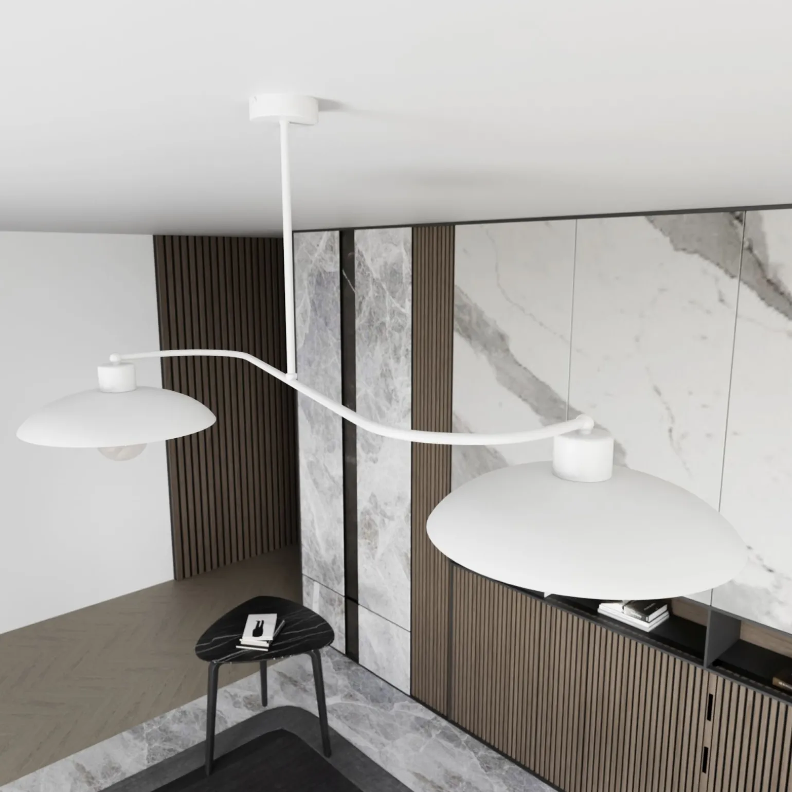 Sklep Kaja Stylowa lampa z szerokimi kloszami 1354/2 FOSTER 2 WHITE | Kaja