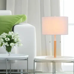 Sklep Kaja Stylowa lampka nocna z abażurem LP-0304/2T WH FOGO | Kaja Oświetlenie