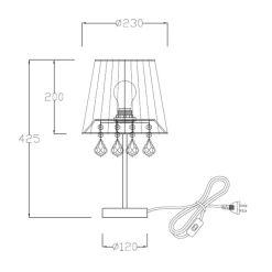 Sklep Kaja Stylowa lampka stołowa glamour LP-5005/1TS CZARNA MONA | Kaja