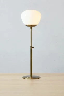 Sklep Kaja Stylowa lampka stołowa z białym kloszem, do salonu 108546 z serii RISE