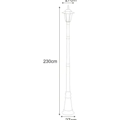 Sklep Kaja Stylowa latarnia ogrodowa K-7064A/1 CZ/ZŁ STANDARD | Kaja Oświetlenie