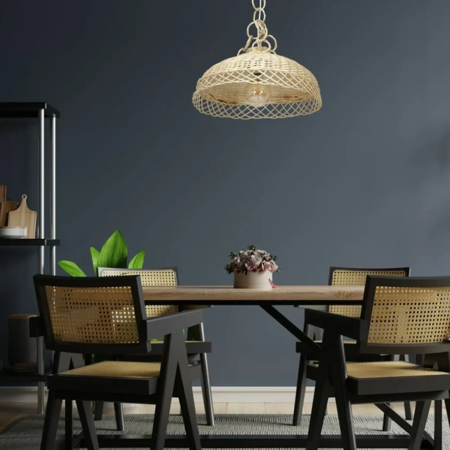 Best Stylowa, pleciona lampa wisząca w stylu boho MLP7997 VIMINI | Kaja Żyrandole Nowoczesne