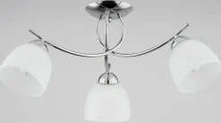 Sklep Kaja Stylowa, srebrna lampa z białymi kloszami AL 27563 MARISA | Kaja