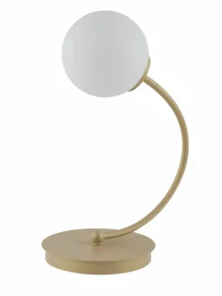 Sklep Kaja Stylowa, złota lampka stołowa z kloszem SIG 50303 z serii VELVET