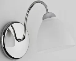 Sklep Kaja Stylowy chromowany kinkiet z białym kloszem AL 22600 | Kaja