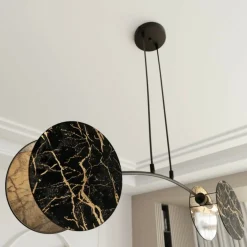 Best Sale Stylowy, czarno-złoty żyrandol do sypialni 1327/2 MOTIF | Kaja Żyrandole Nowoczesne