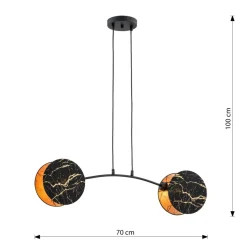 Best Sale Stylowy, czarno-złoty żyrandol do sypialni 1327/2 MOTIF | Kaja Żyrandole Nowoczesne