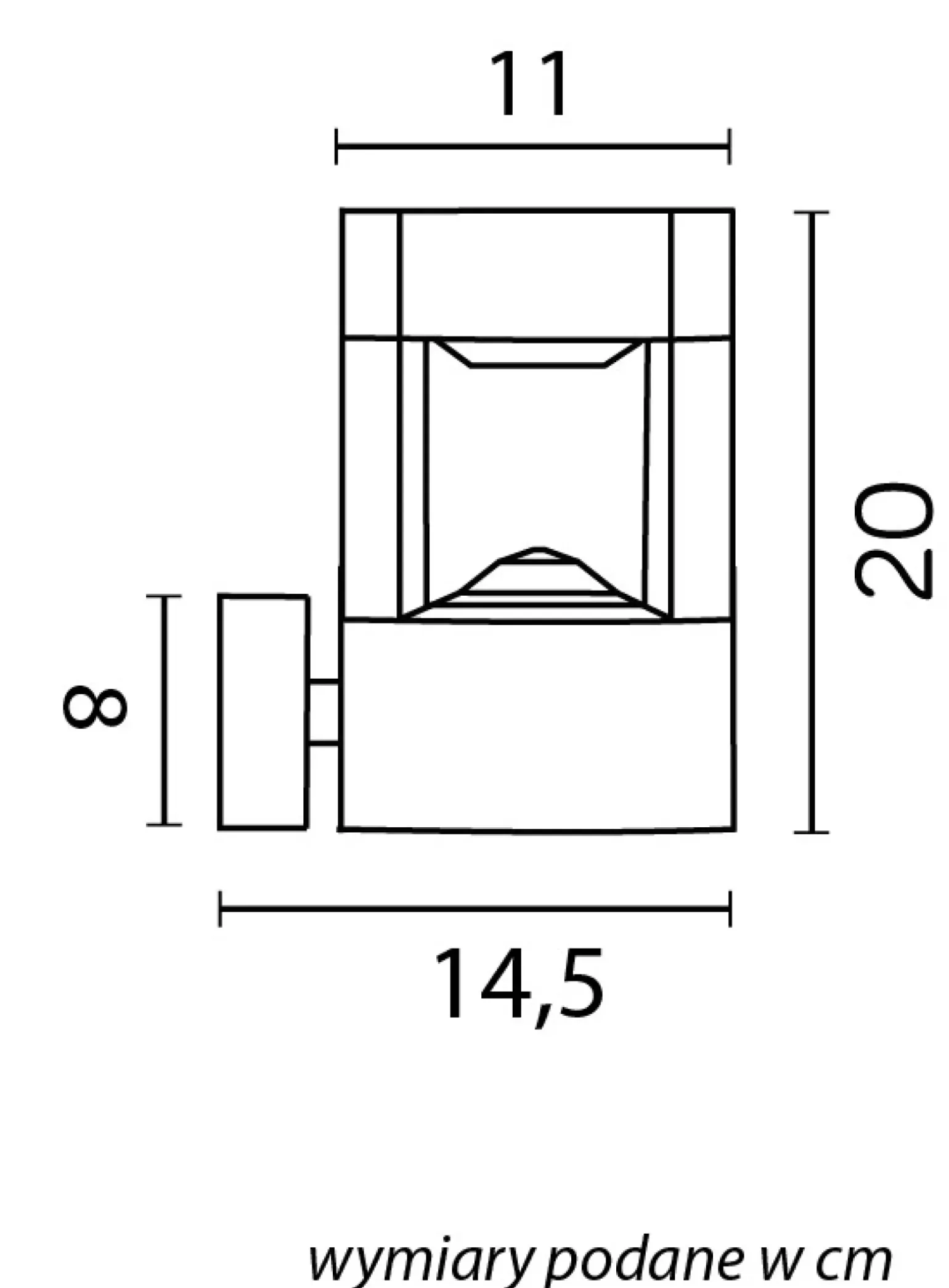 Sklep Kaja Stylowy kinkiet elewacyjny, trzonek GX53 FKW-K100 z serii FAN KWADRAT | Kaja Ośw