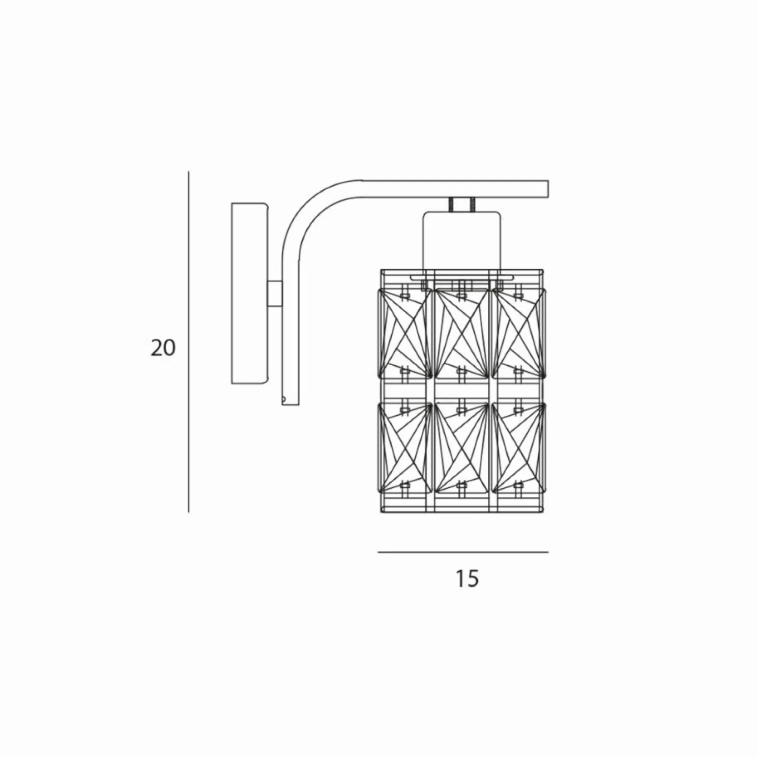 Sklep Kaja Stylowy kinkiet z małymi kryształkami WL-44236-1-BK-GD z serii MENFI