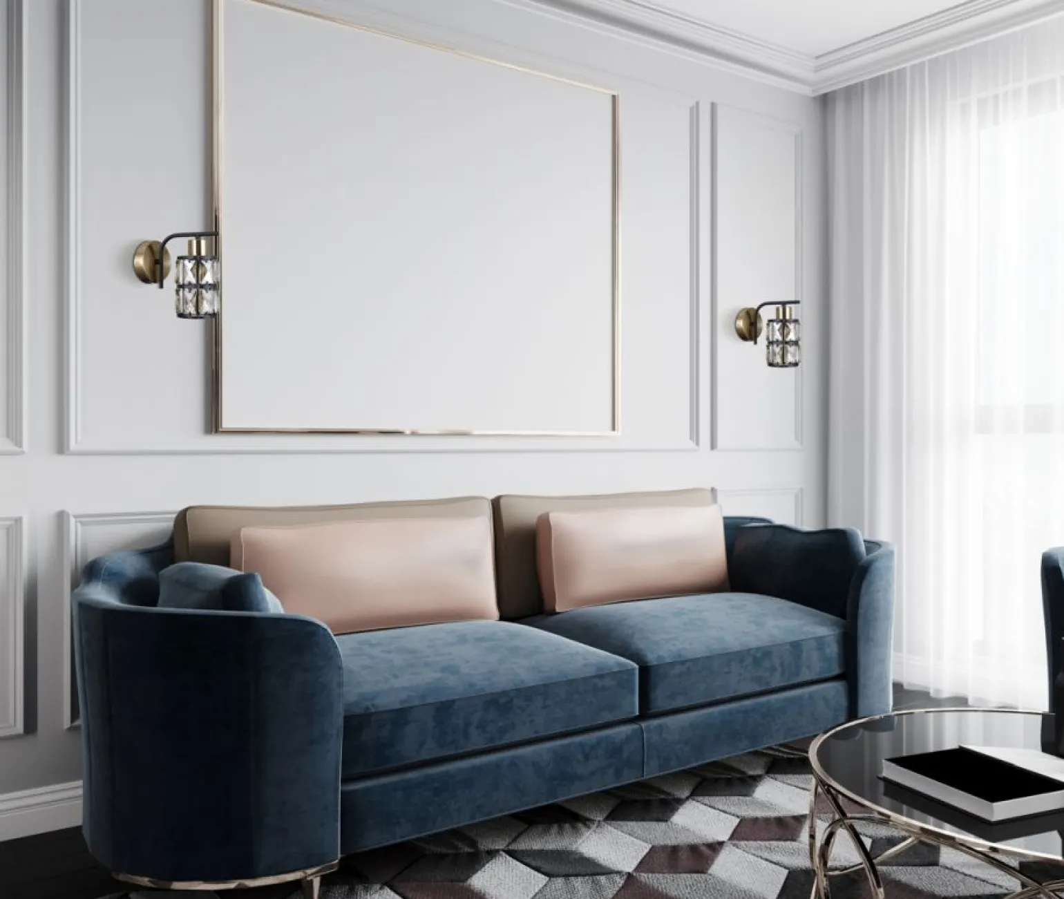 Sklep Kaja Stylowy kinkiet z małymi kryształkami WL-44236-1-BK-GD z serii MENFI