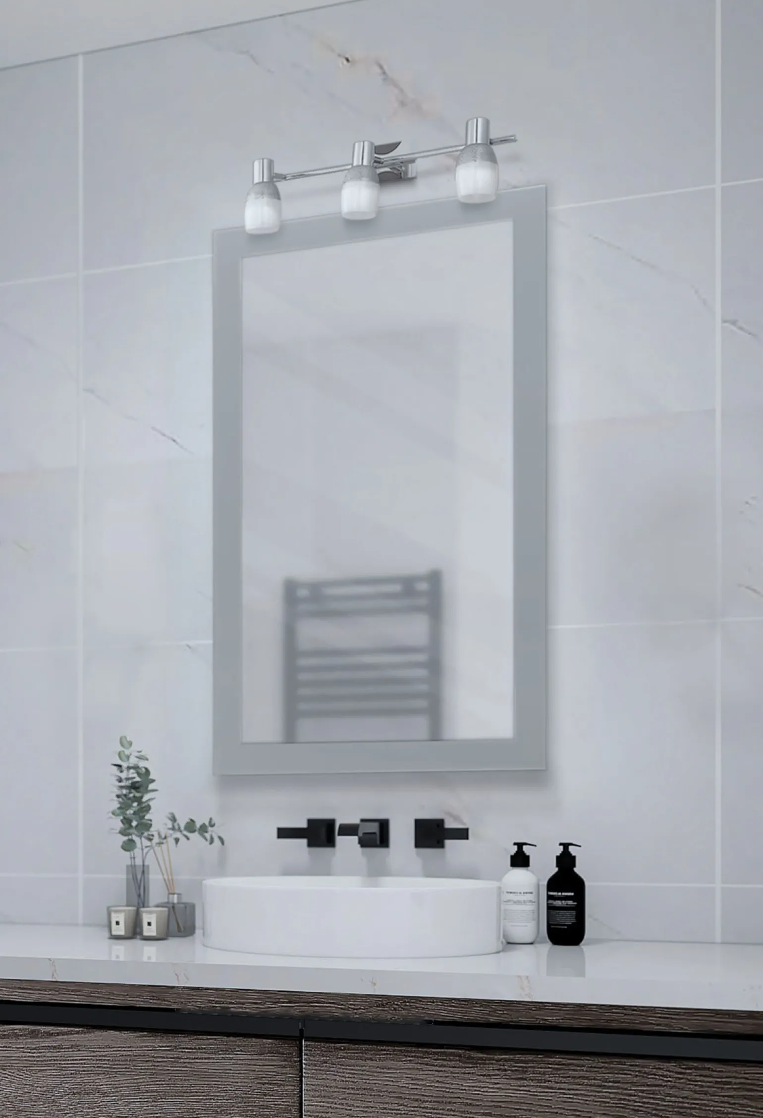 Sklep Kaja Stylowy, potrójny kinkiet łazienkowy K-WLD94503-3 HOSTA | Kaja