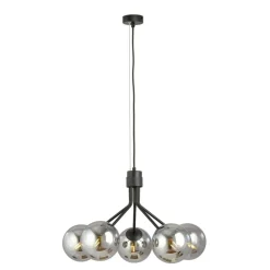 Clearance Stylowy żyrandol z okrągłymi, ciemnymi kloszami 1140/5 NOVA | Kaja Żyrandole Nowoczesne