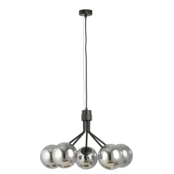 Clearance Stylowy żyrandol z okrągłymi, ciemnymi kloszami 1140/5 NOVA | Kaja Żyrandole Nowoczesne